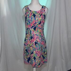 Lilly Pulitzer Indigo Palm Reader sleeveless shift dress size 6